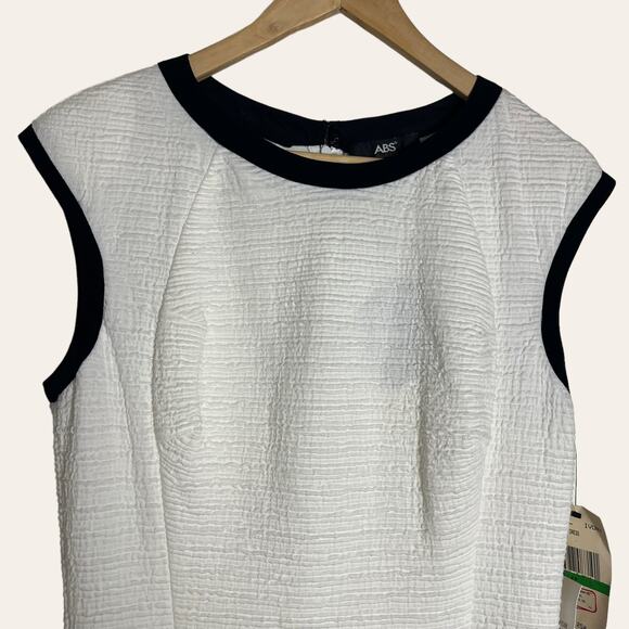 ABS Allen Schwartz Vintage White Fit & Flare Skater Dress Size L - Picture 4 of 8